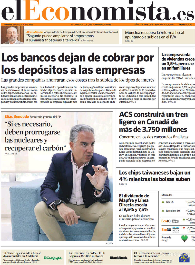 Portada El Economista 2022-08-06