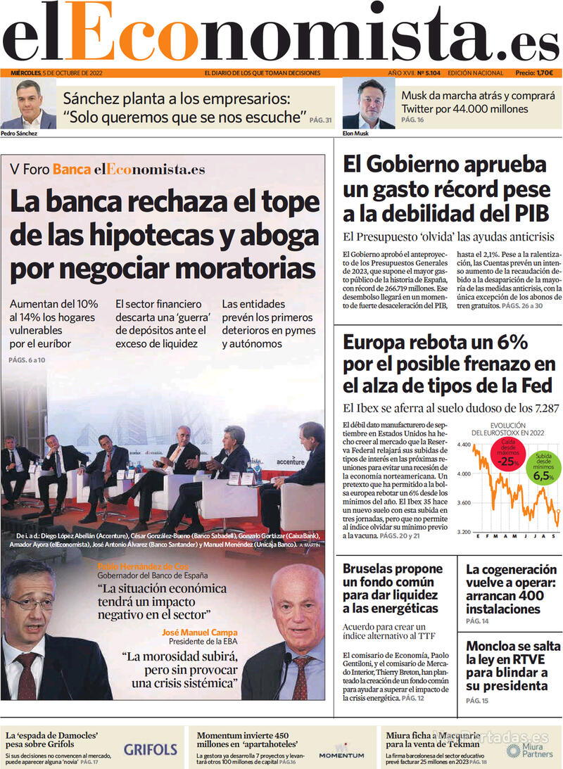 Portada El Economista 2022-10-06