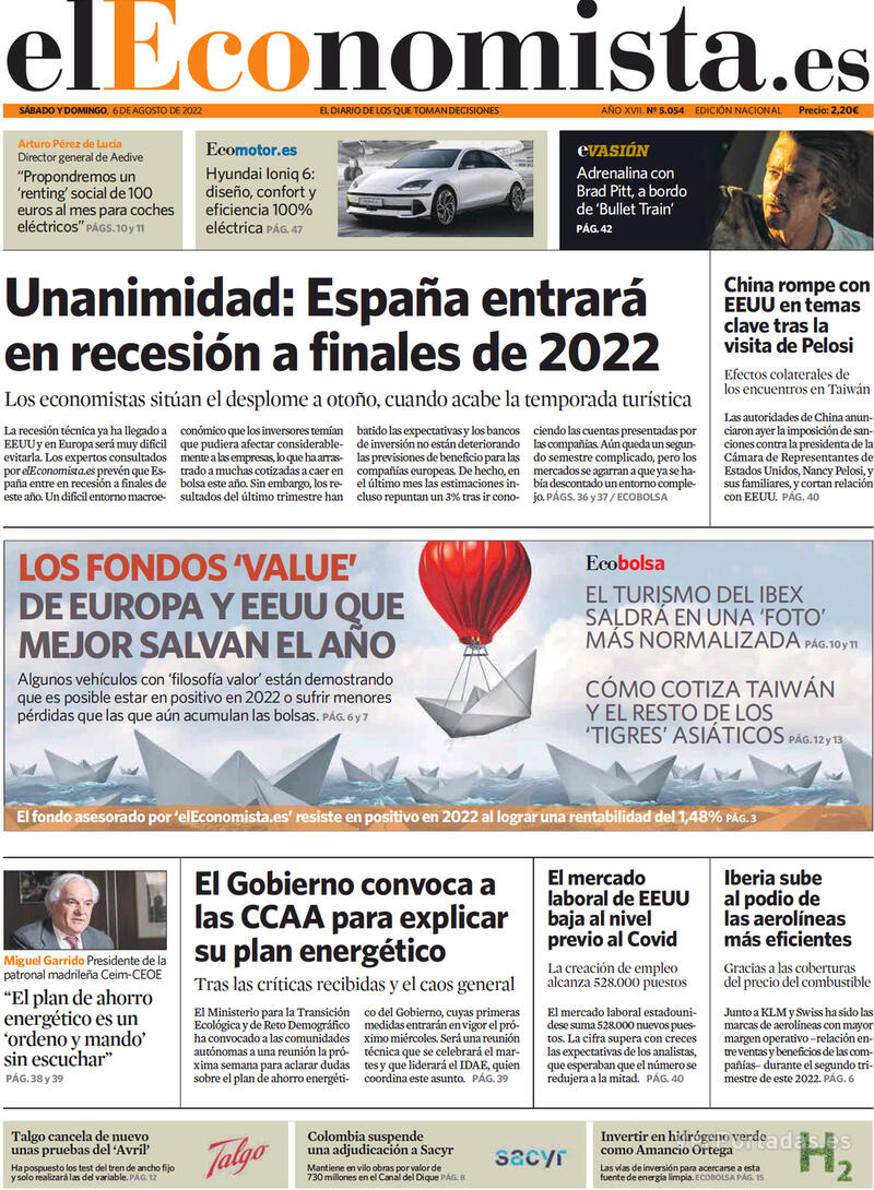 Portada El Economista 2022-08-08