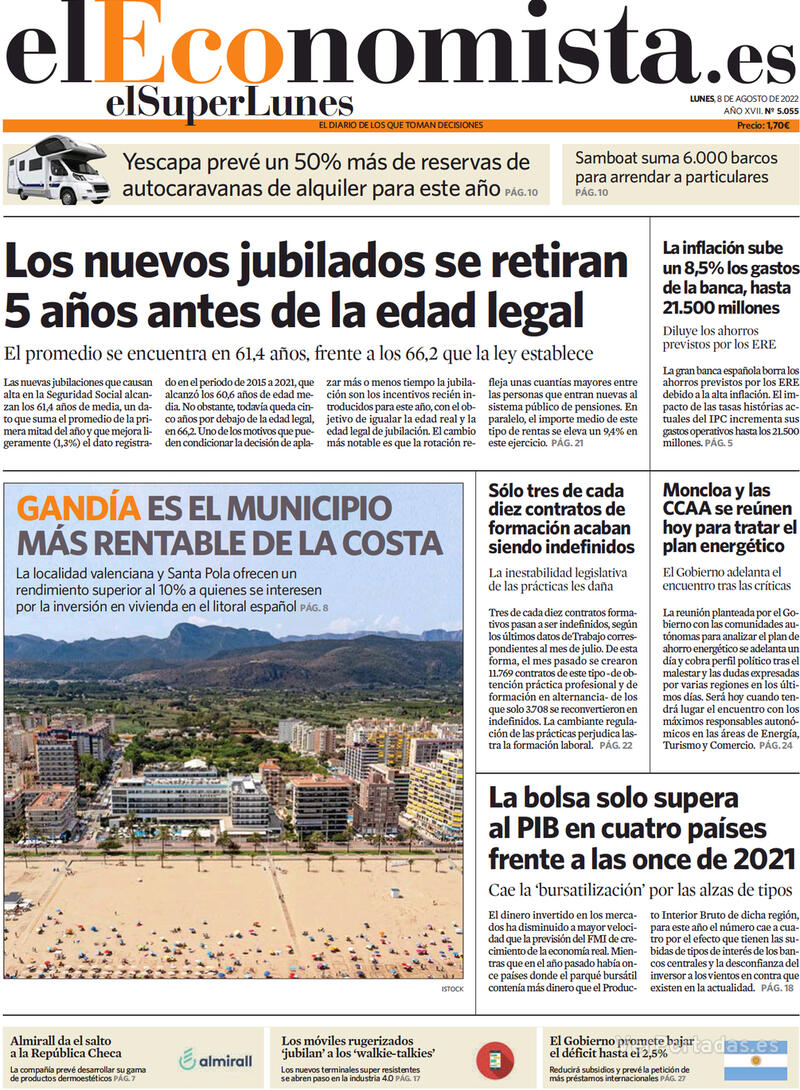 Portada El Economista 2022-08-09