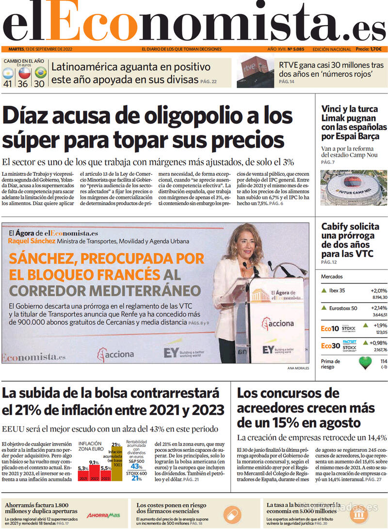Portada El Economista 2022-09-14