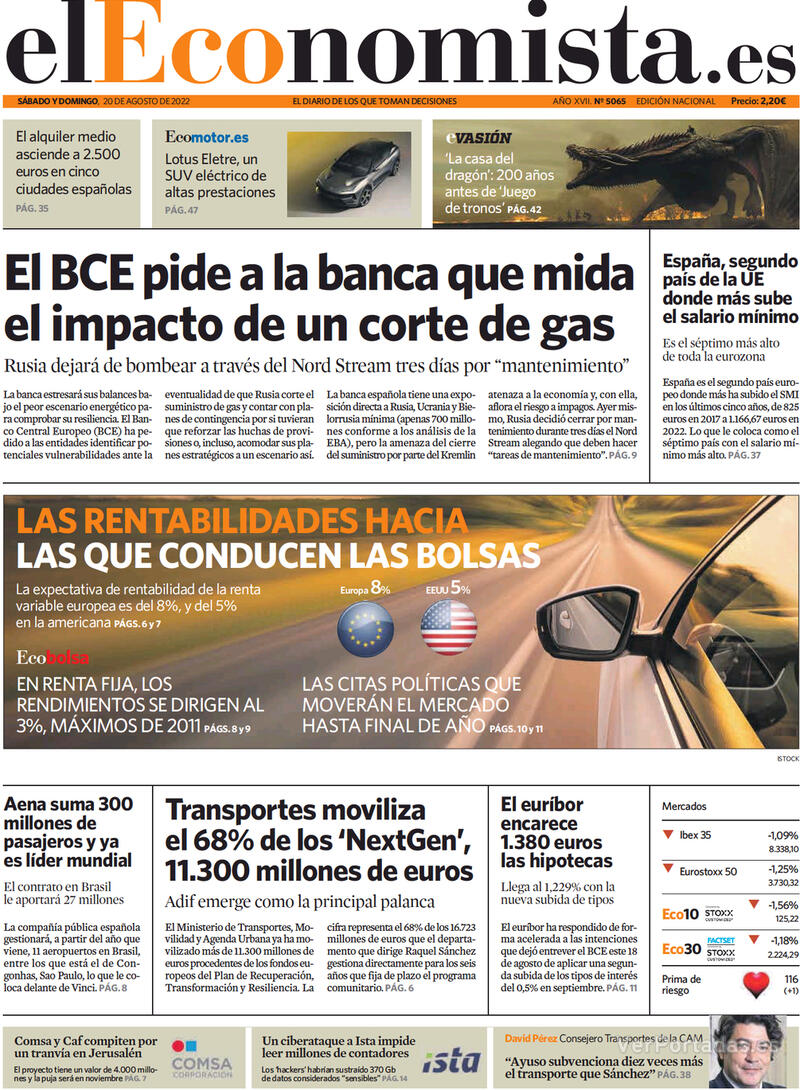 Portada El Economista 2022-08-22