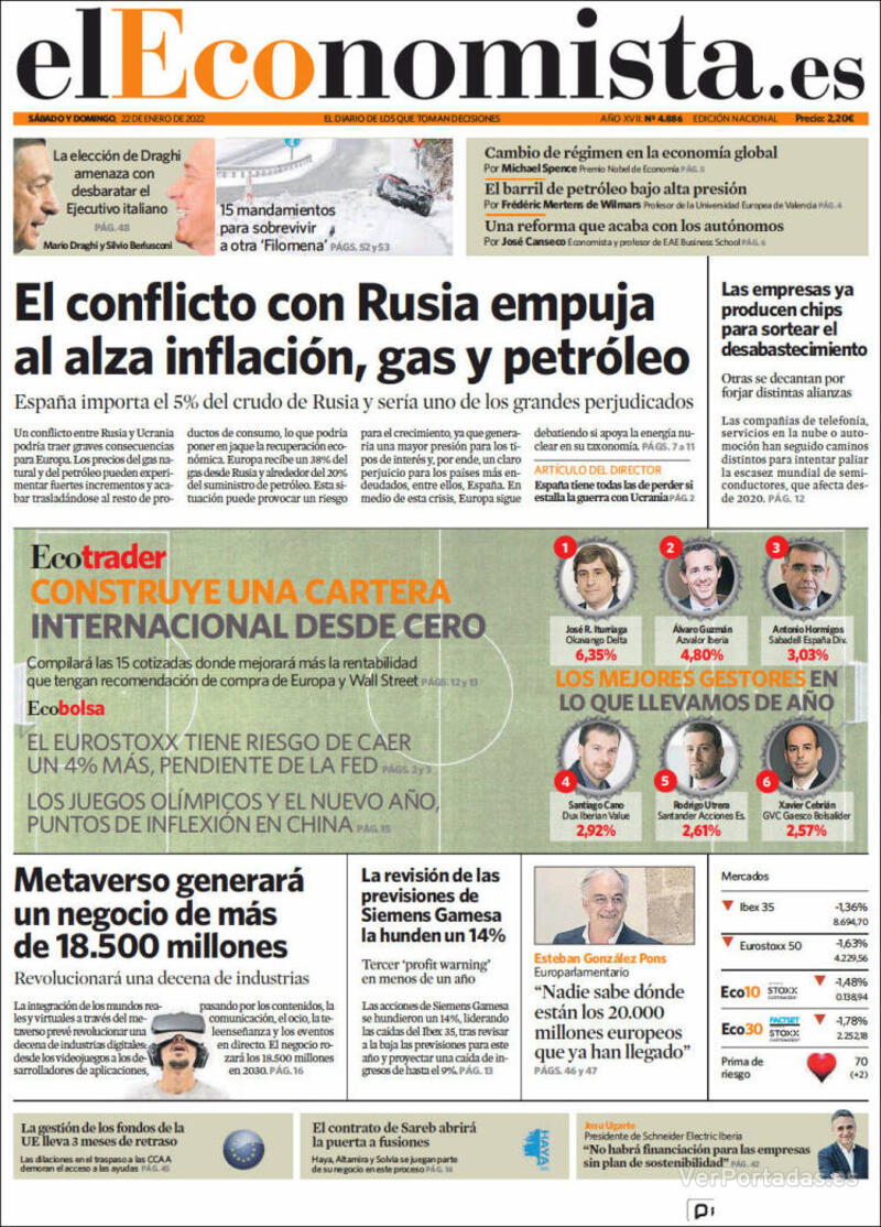 Portada El Economista 2022-01-24