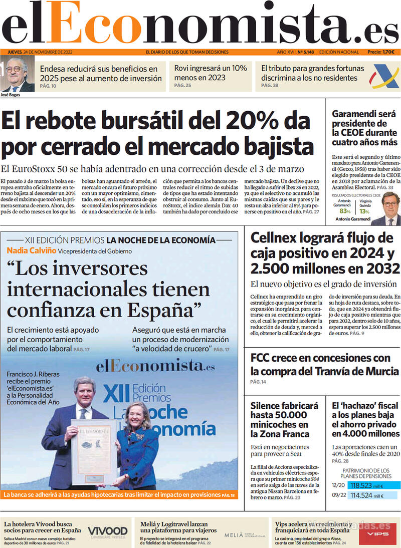 Portada El Economista 2022-11-25