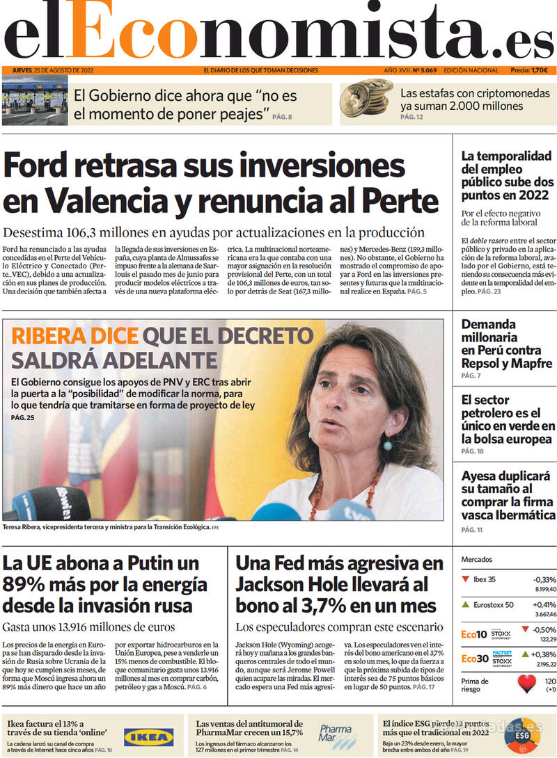 Portada El Economista 2022-08-26