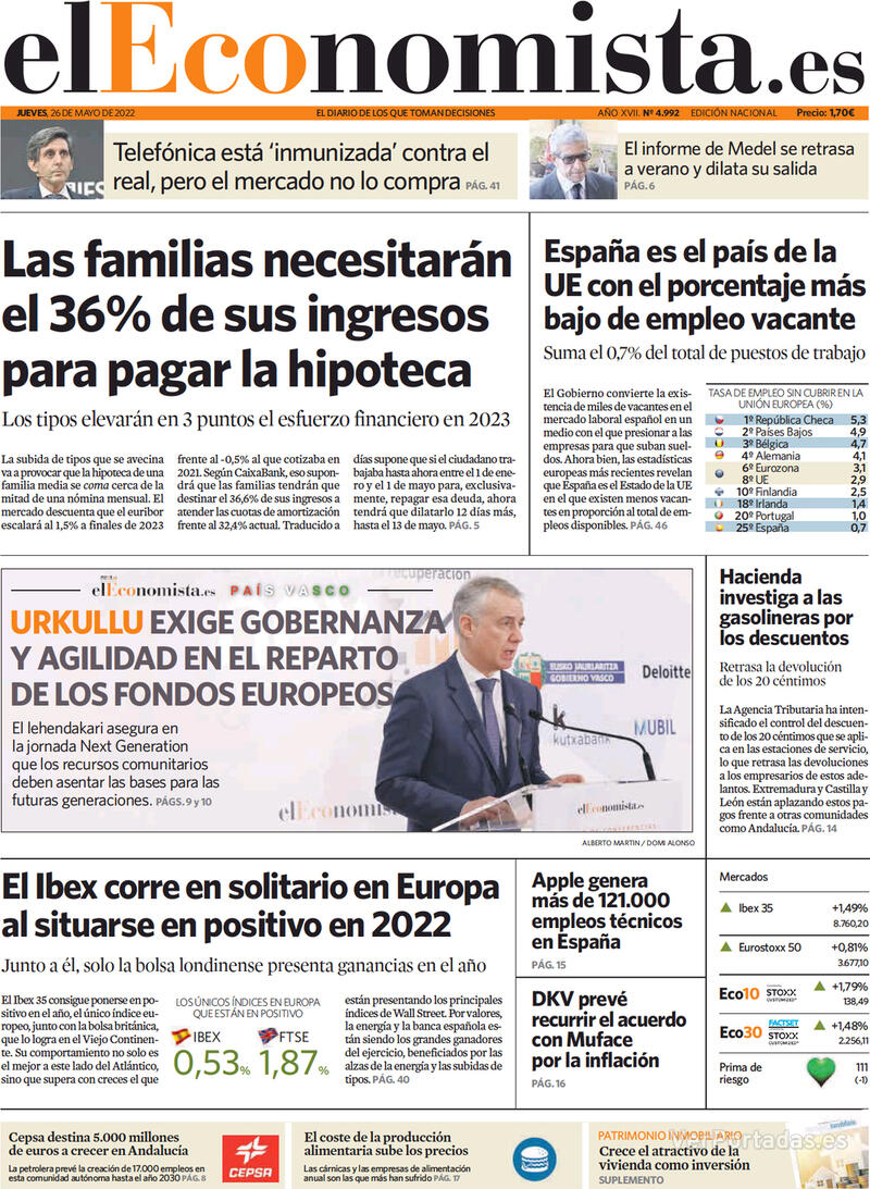 Portada El Economista 2022-05-27