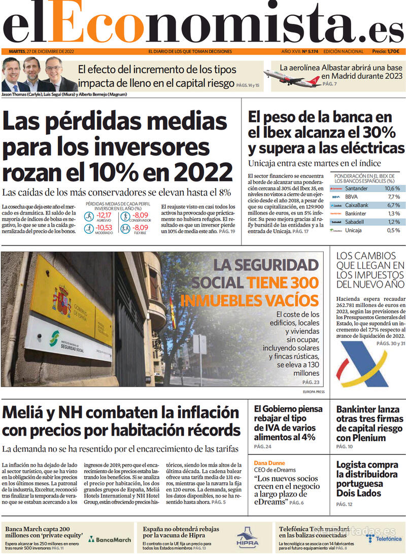 Portada El Economista 2022-12-28