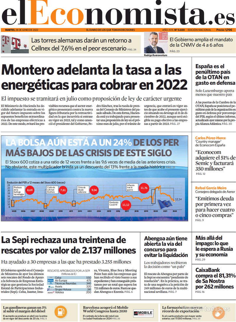 Portada El Economista 2022-06-29