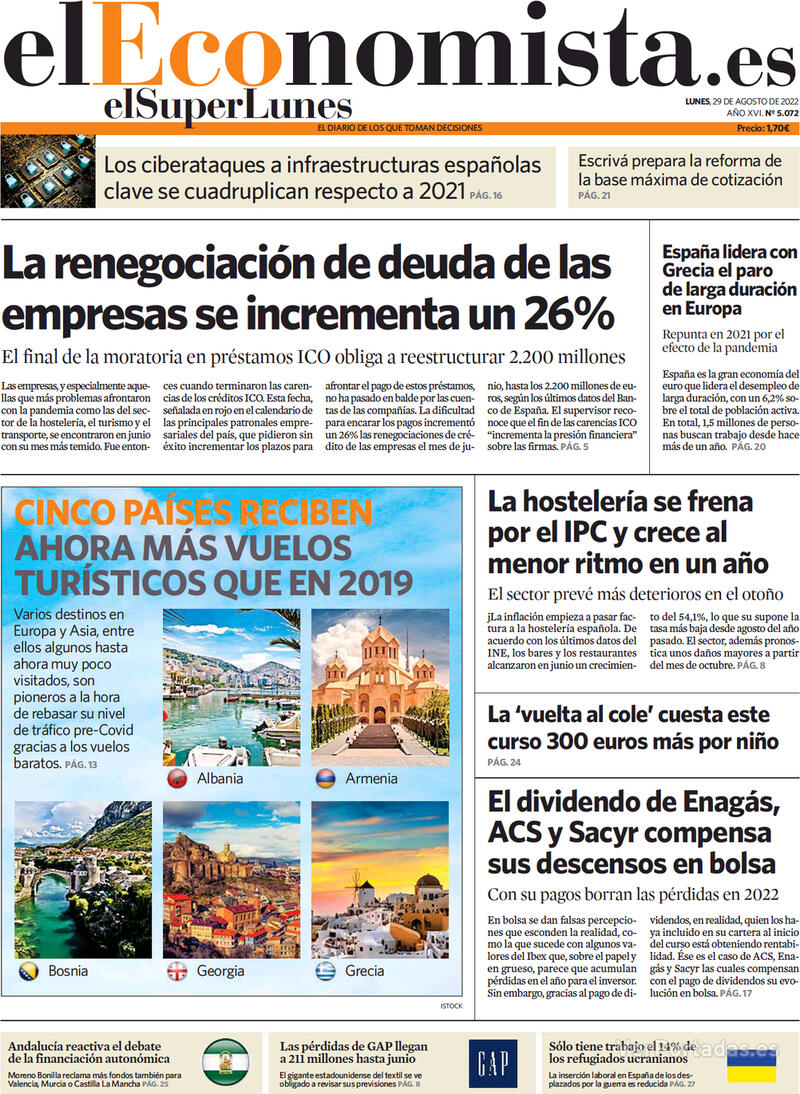 Portada El Economista 2022-08-30