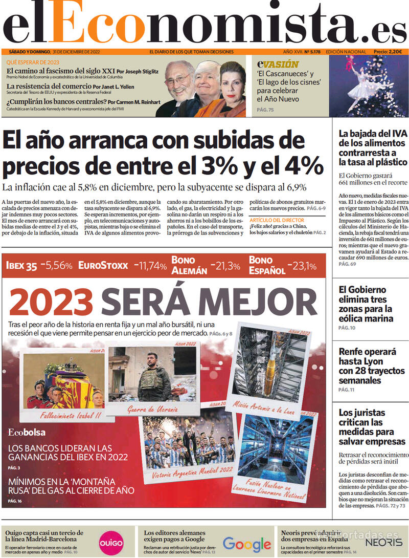 Portada El Economista 2023-01-03
