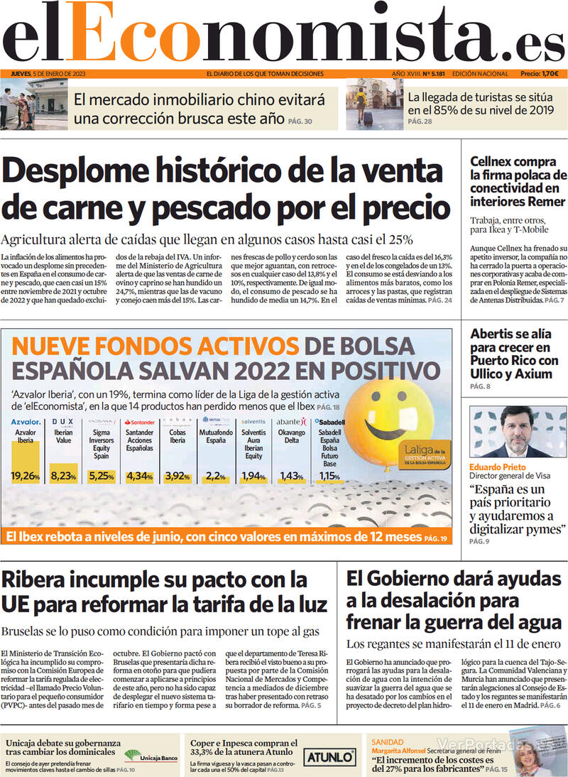 Portada El Economista 2023-01-06