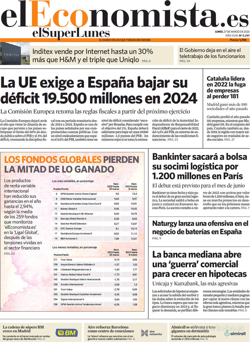 Portada El Economista 2023-03-28