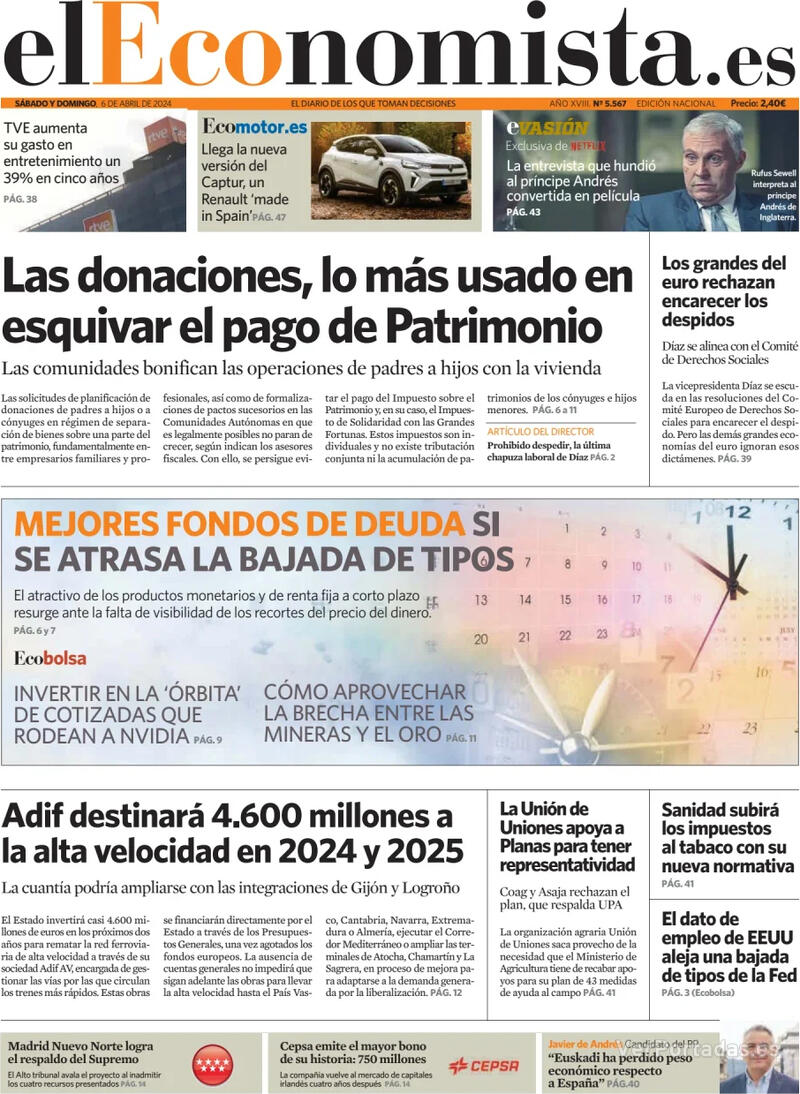 Portada El Economista 2024-04-08