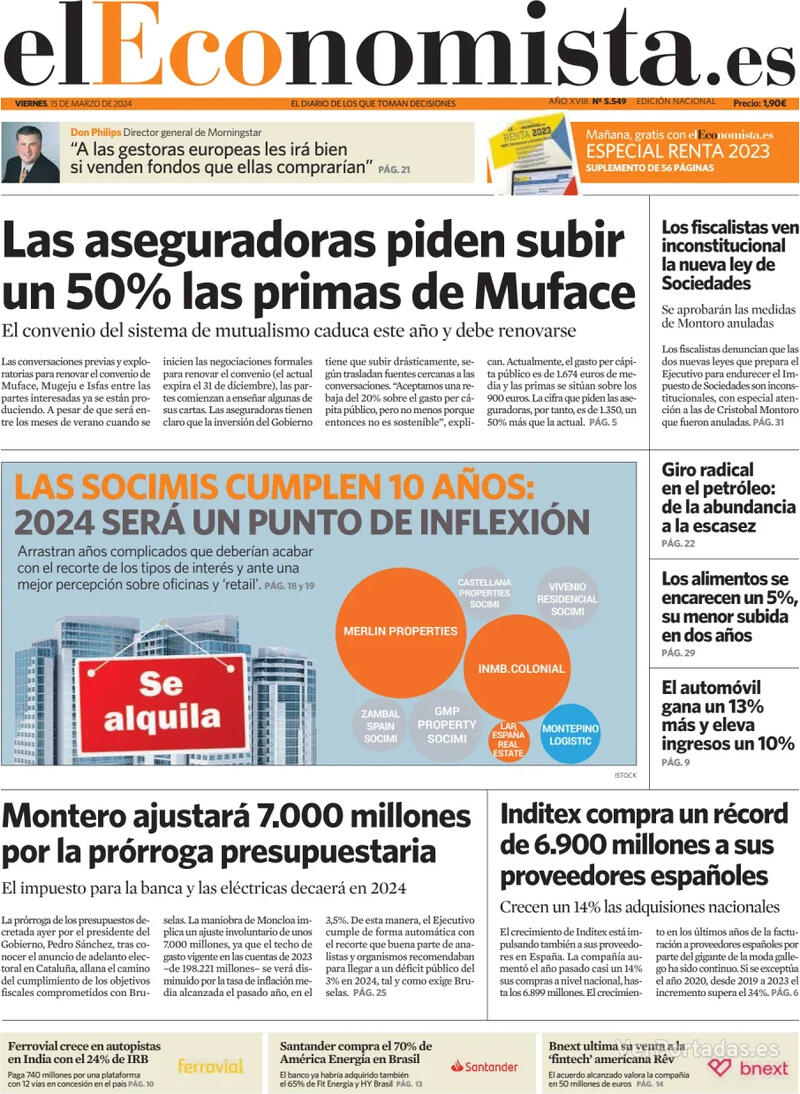 Portada El Economista 2024-03-16