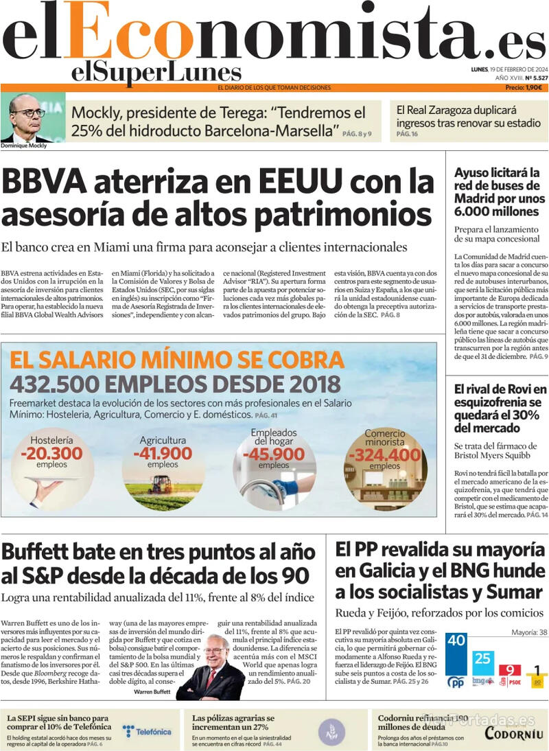 Portada El Economista 2024-02-20