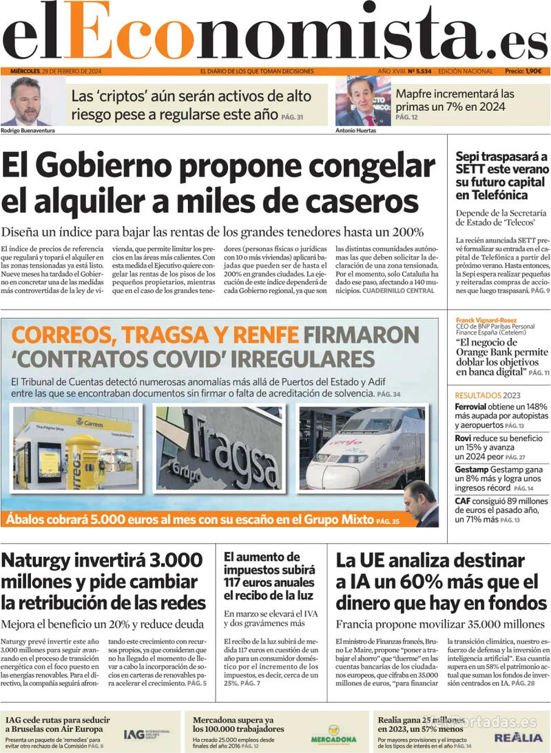 Portada El Economista 2024-02-29