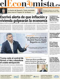 Portada periódico El Economista Portada periódico El Economista