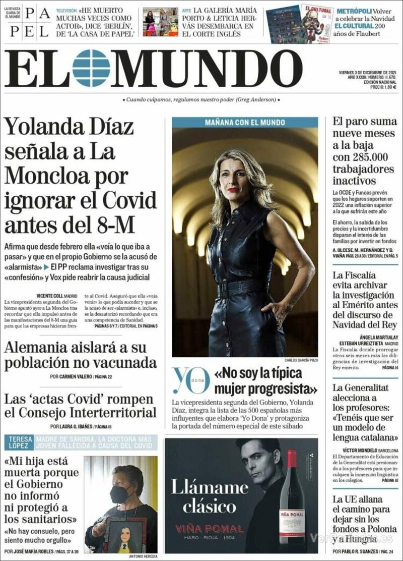 El mundo periodico portada