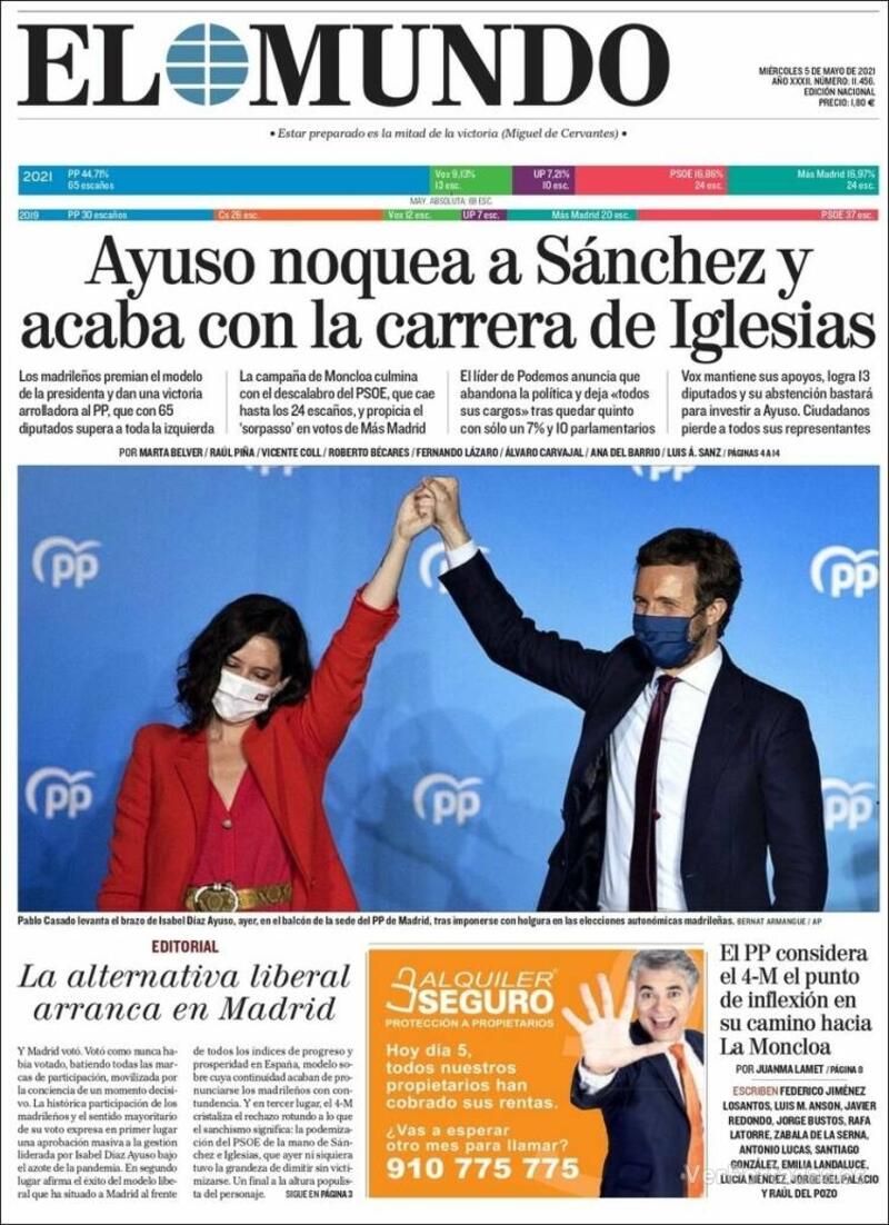 Portada El Mundo 2021-05-06