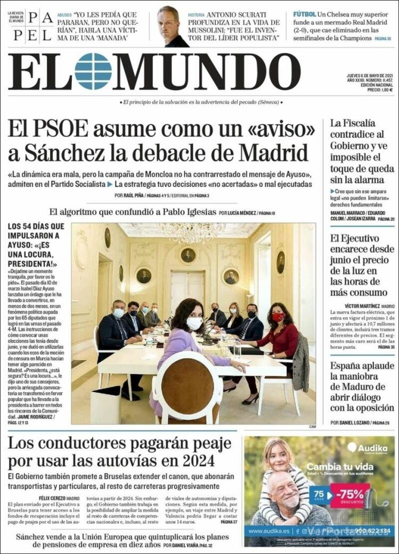 Portada El Mundo 2021-05-07