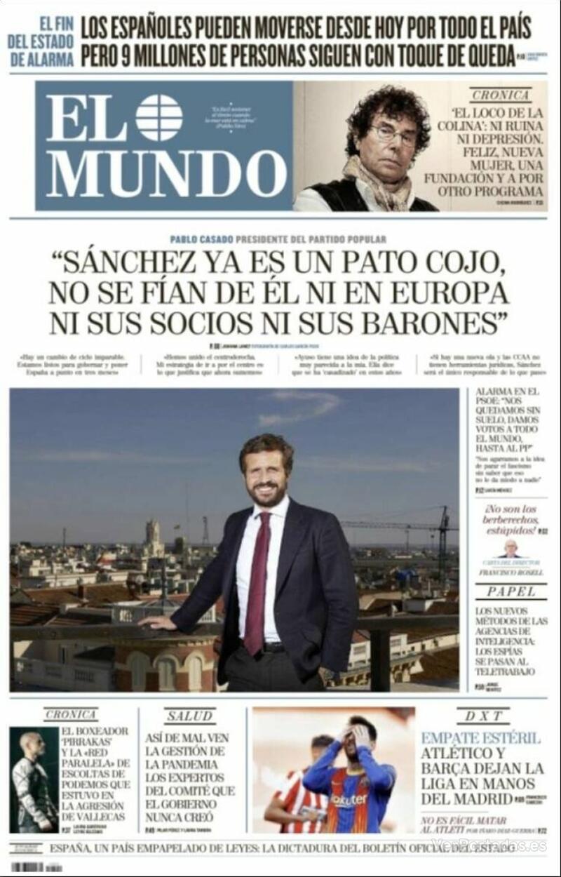 Portada El Mundo 2021-05-10