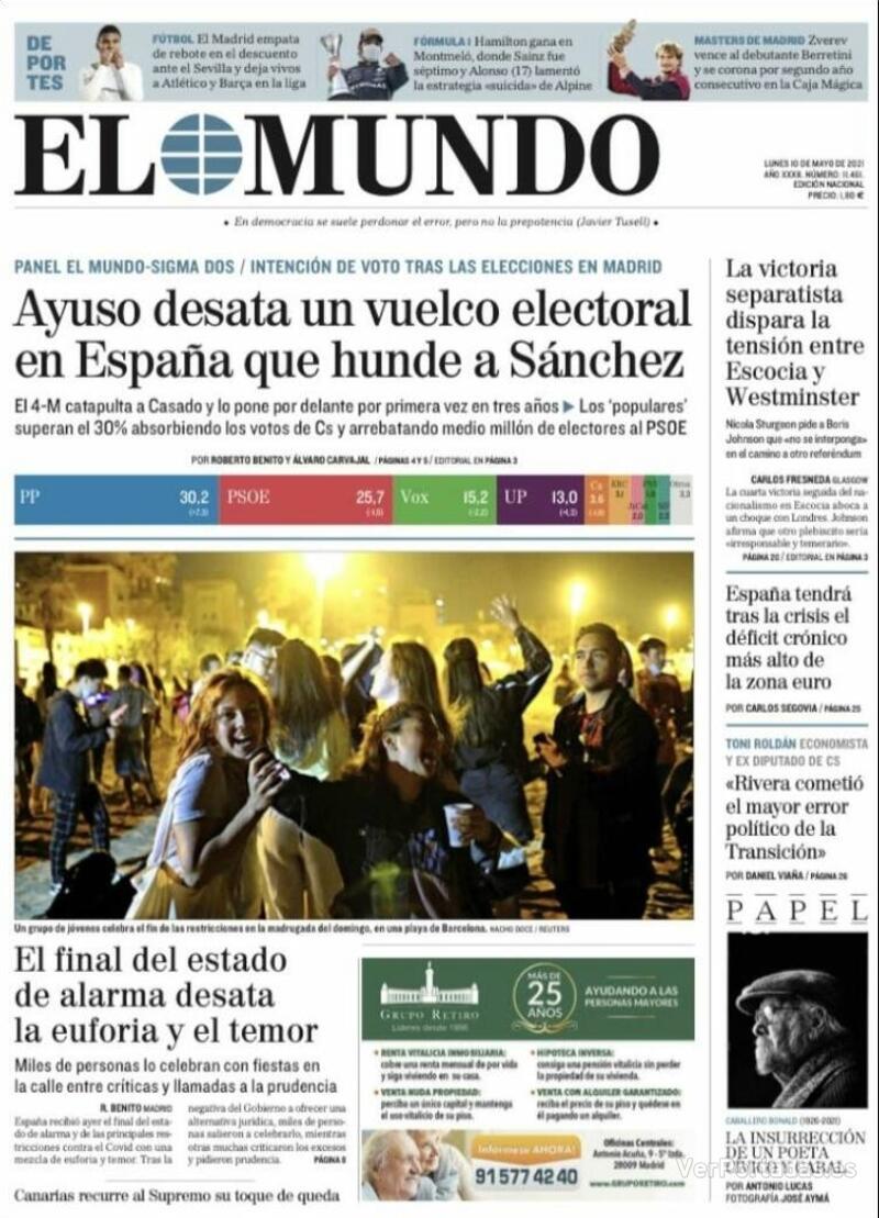 Portada El Mundo 2021-05-11