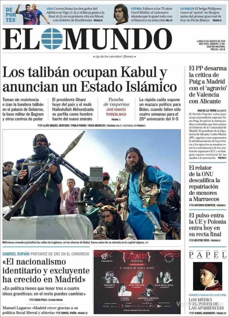 Portada La Razón 2021-08-16