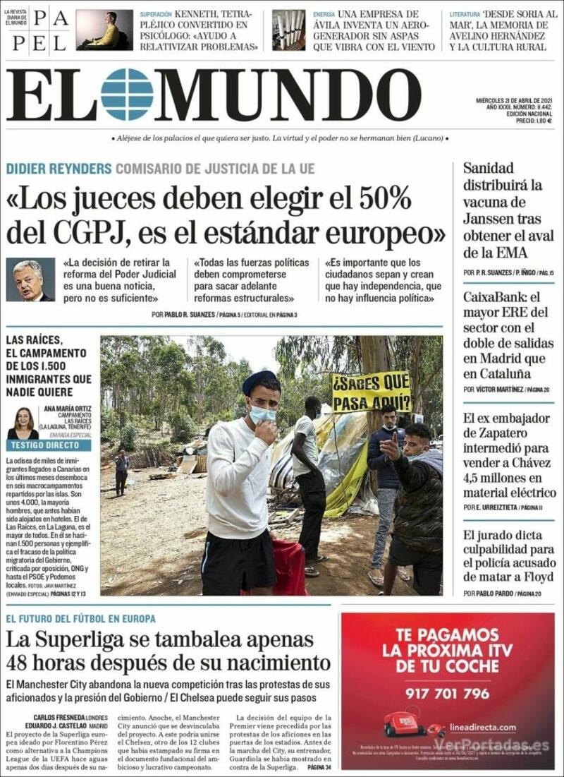 Portada El Mundo 2021-04-22