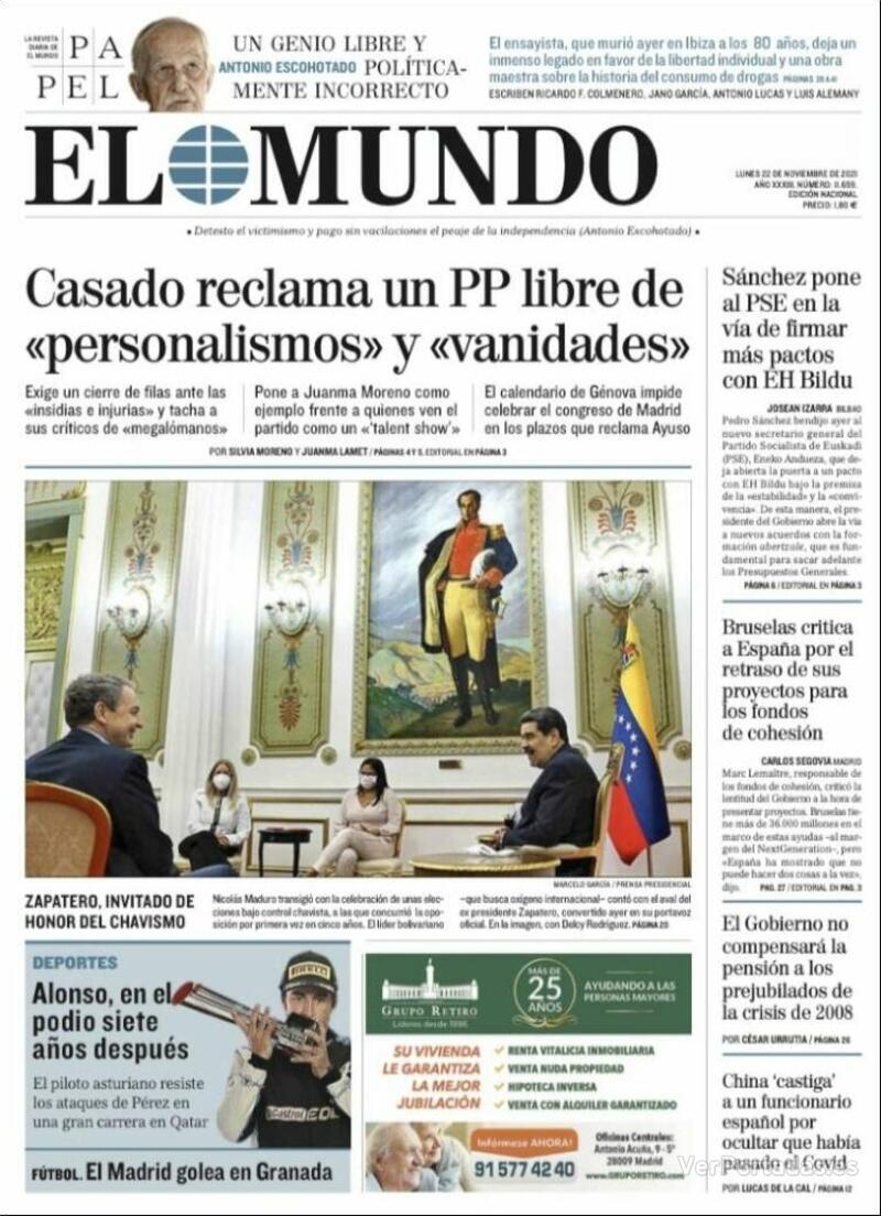 Portada La Razón 2021-11-22