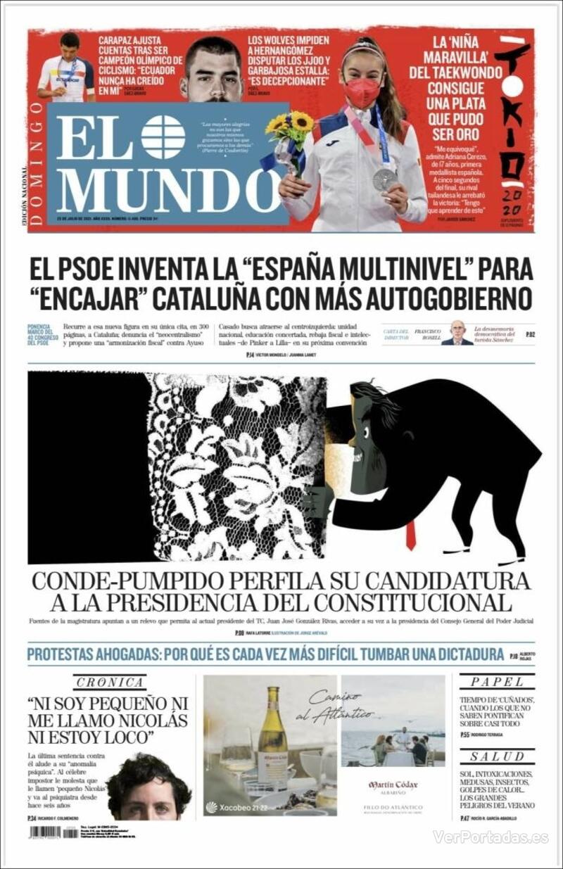 Portada El Mundo 2021-07-26