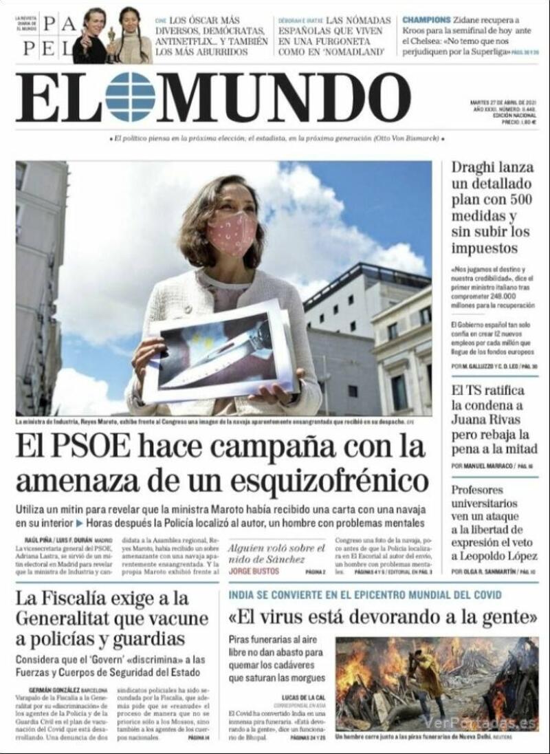 Portada El Mundo 2021-04-28