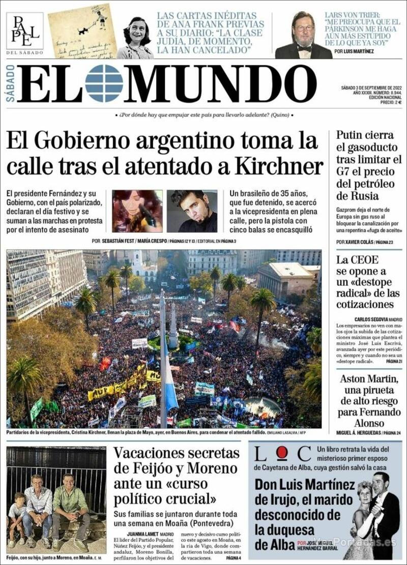 Portada El Mundo 2022-09-04