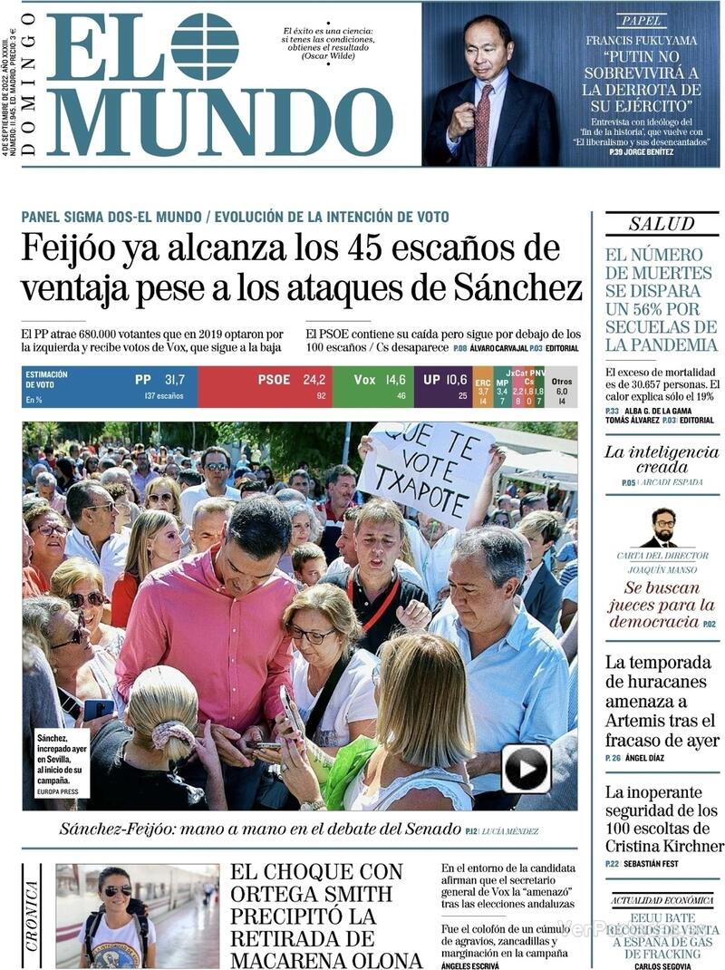 Portada El Mundo 2022-09-05