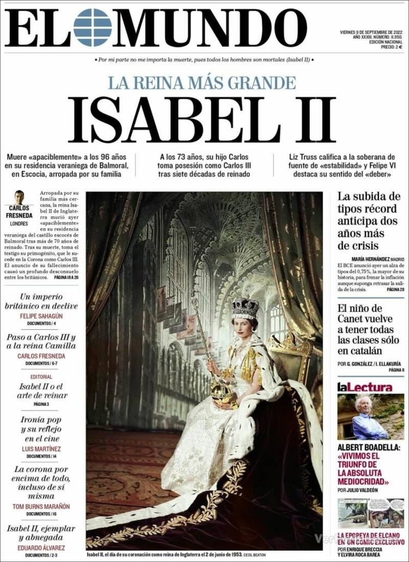 Portada El Mundo 2022-09-11