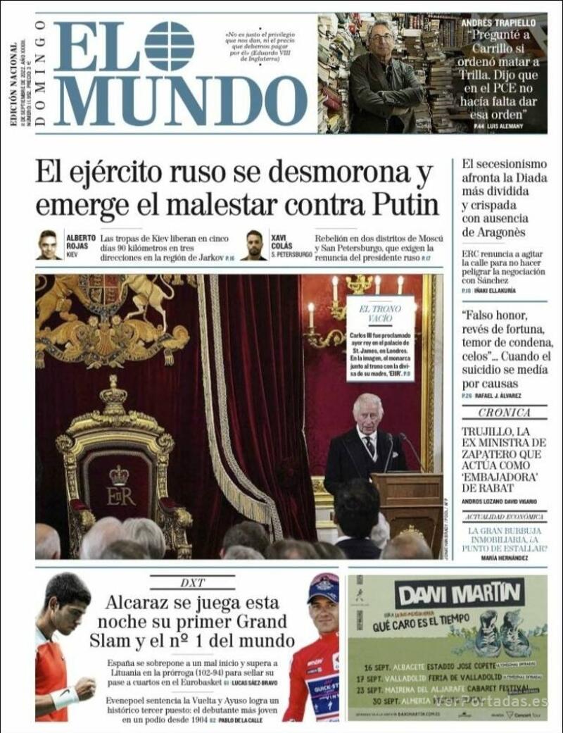 Portada El Mundo 2022-09-12