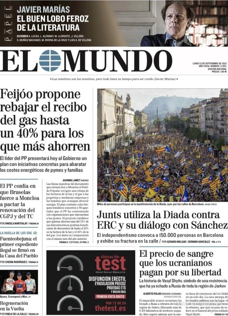 Portada El Mundo 2022-09-13