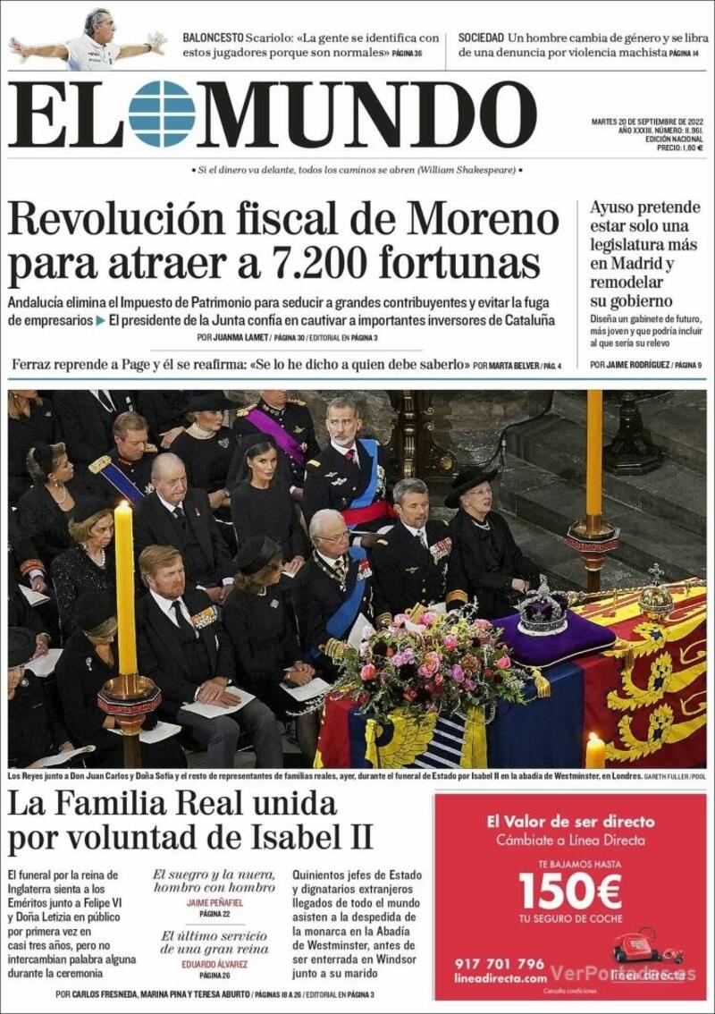 Portada El Mundo 2022-09-21