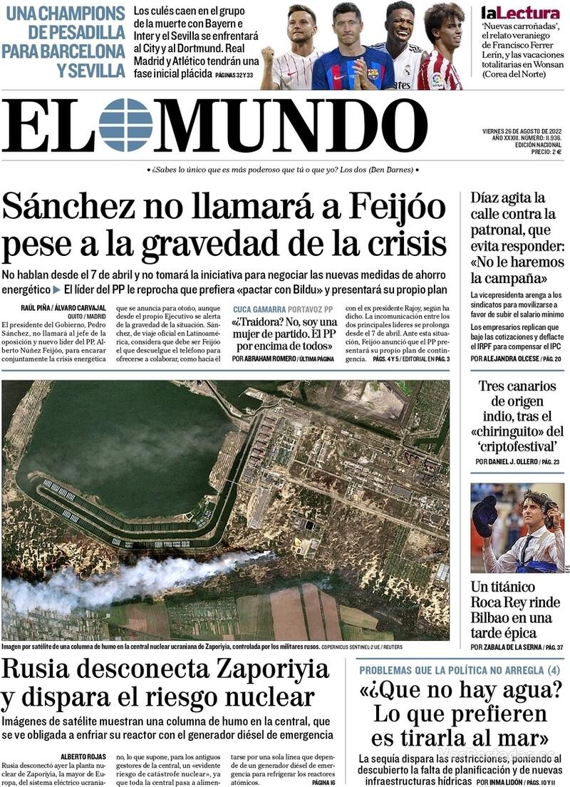 Portada El Mundo 2022-08-27