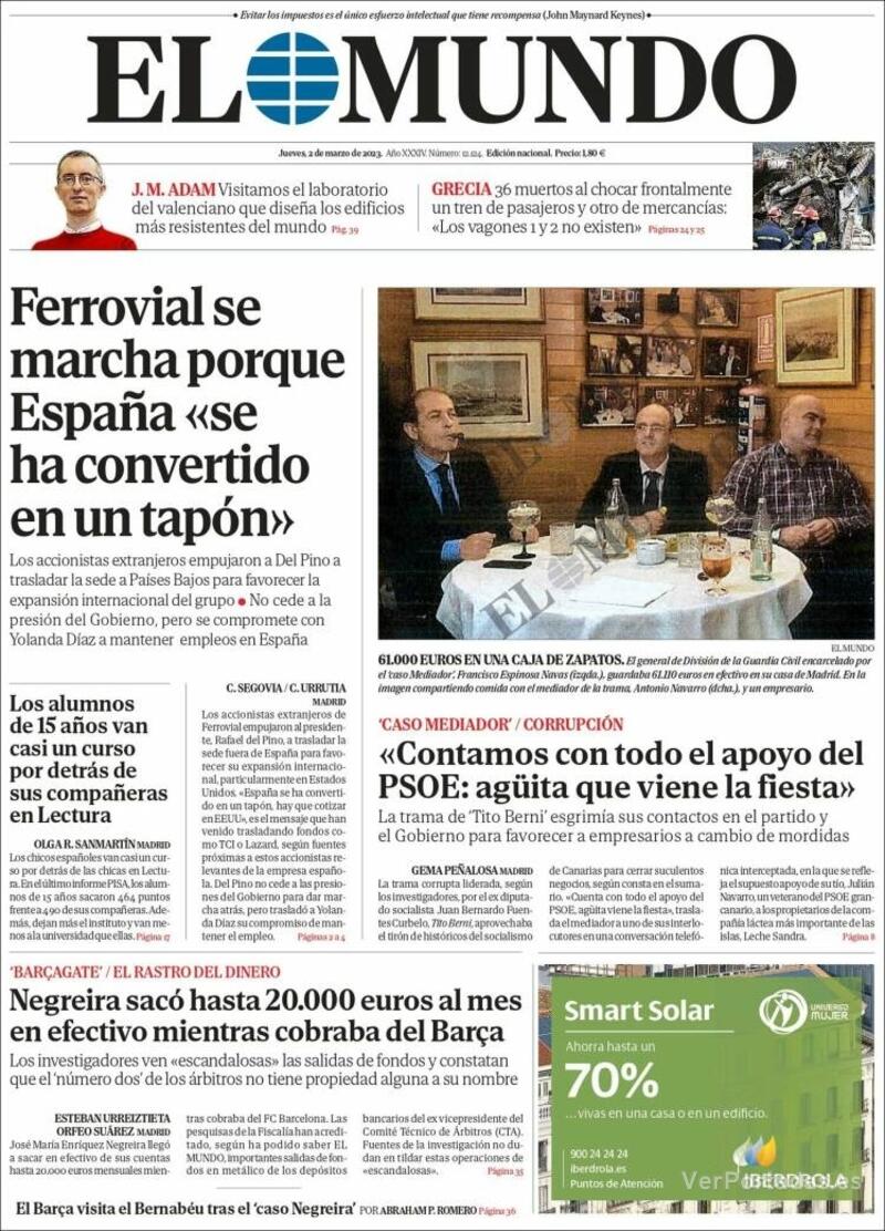 Portada El Mundo 2023-03-03