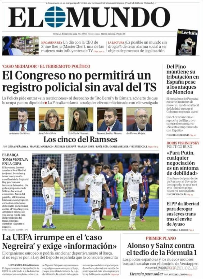 Portada El Mundo 2023-03-04