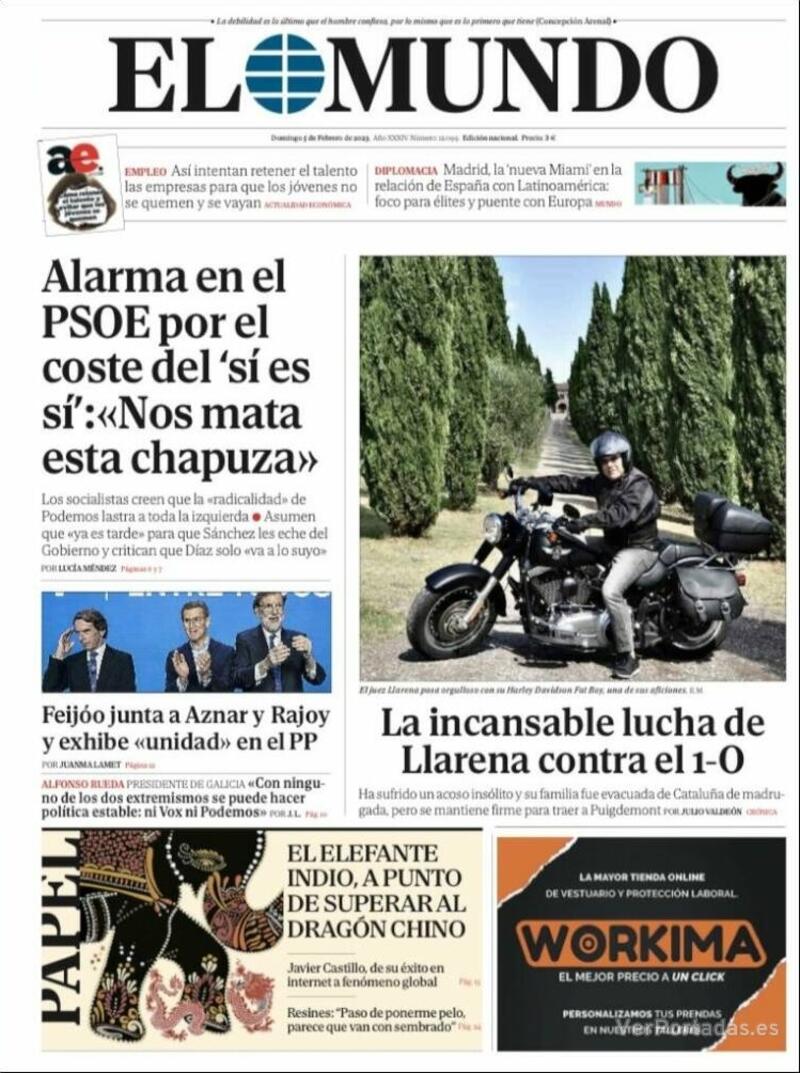 Portada El Mundo 2023-02-06