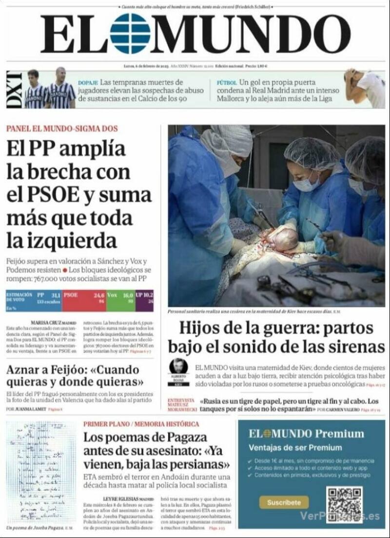 Portada El Mundo 2023-02-07