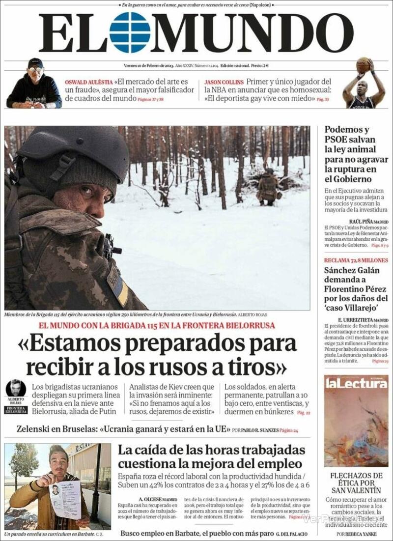 Portada El Mundo 2023-02-11