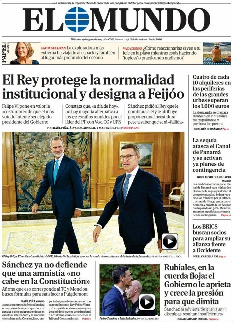 El mundo periodico portada