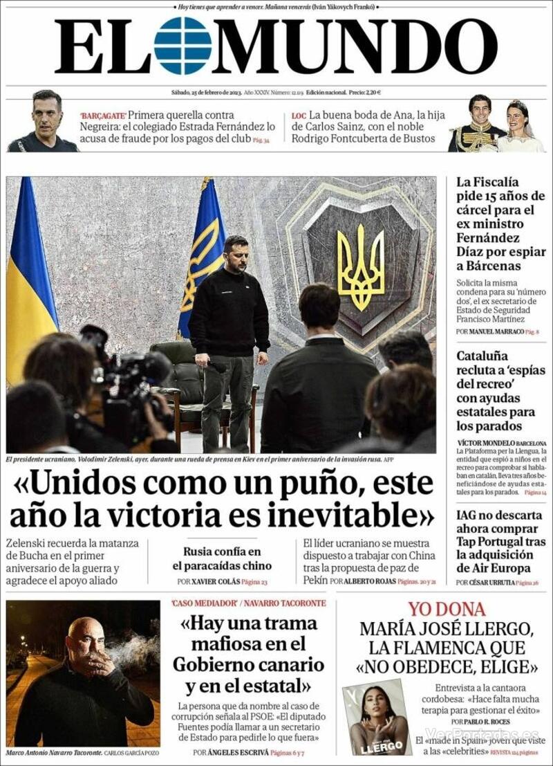 Portada El Mundo 2023-02-26