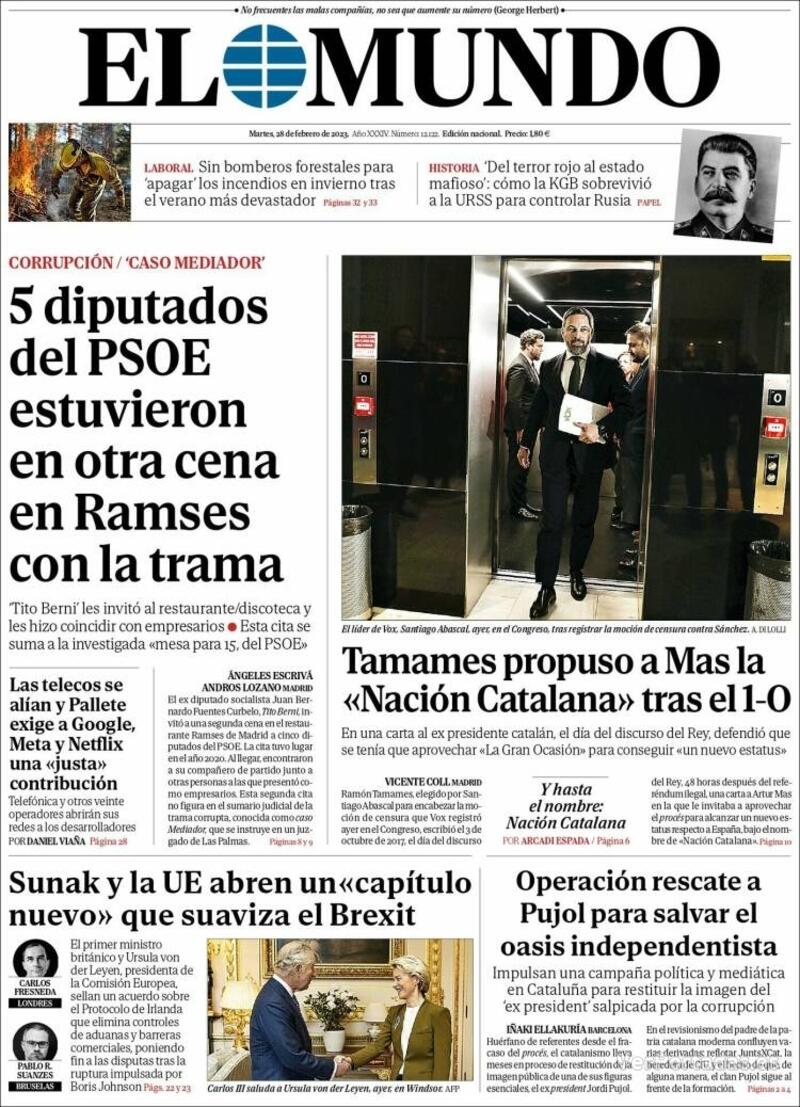 Portada El Mundo 2023-03-01