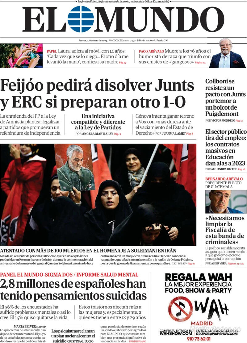 Portada El Mundo 2024-01-05