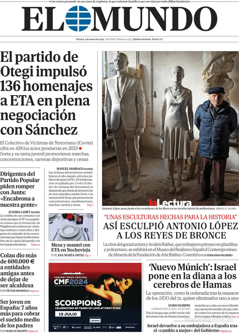 Portada El Mundo 2024-01-06