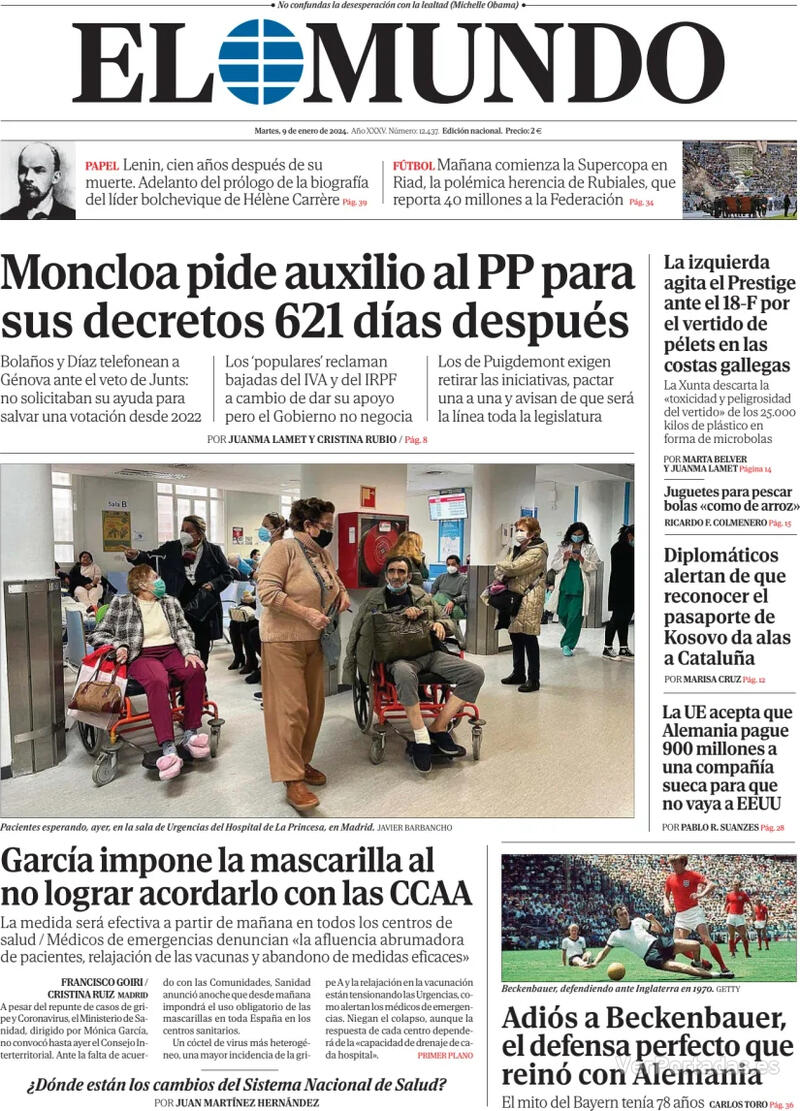 Portada El Mundo 2024-01-10