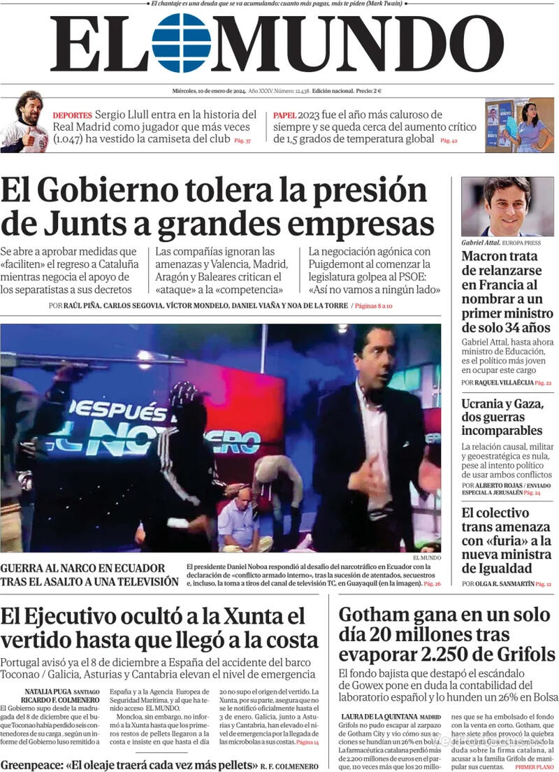 Portada El Mundo 2024-01-11